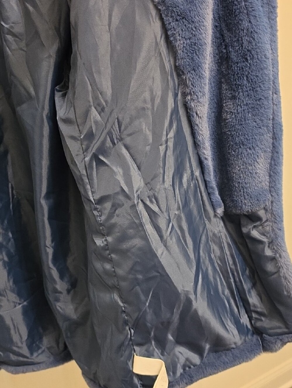 Ashley By 26 International Plush Teddy Jacket in Deep Blue - Picture 5 of 6